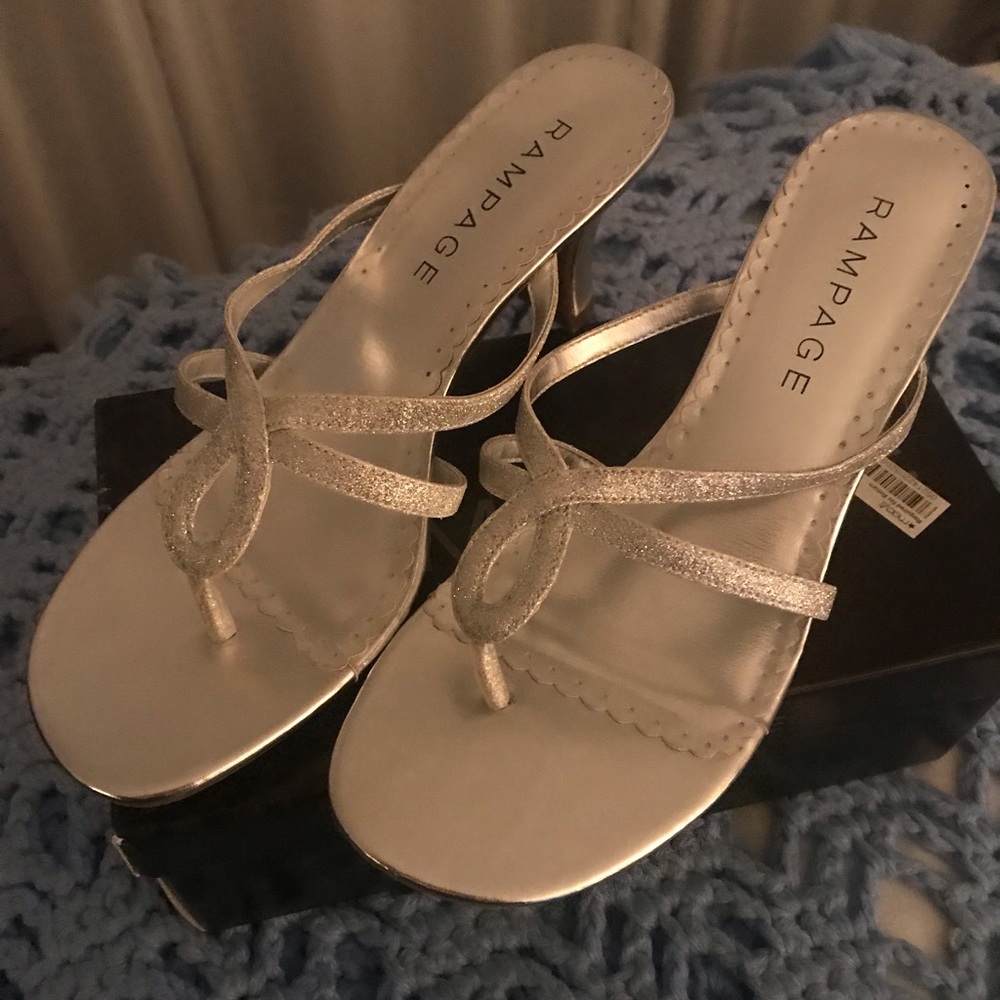 Rampage sparkling silver dress sandals 9M